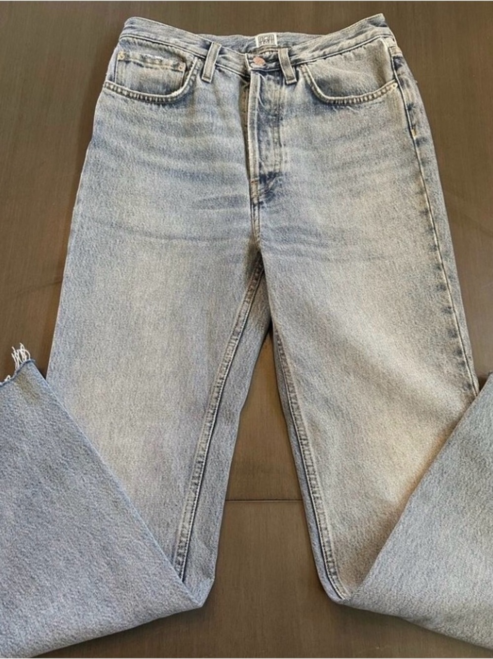 TOTEME Straight Cut Wash Denim Jeans